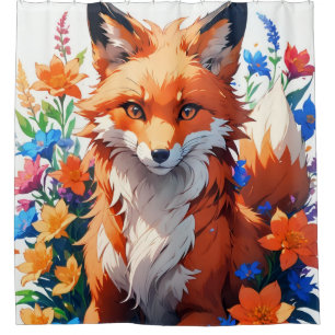 Blume Fox Duschvorhang