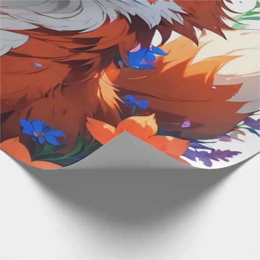 Blume Fox Geschenkpapier (Ecke)