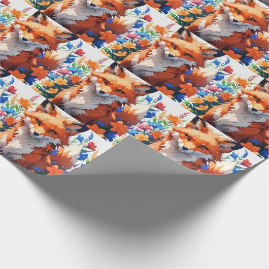 Blume Fox Geschenkpapier (Ecke)