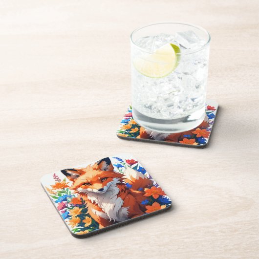 Blume Fox Getränkeuntersetzer (Rechte Seite)