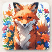 Blume Fox Getränkeuntersetzer (Vorderseite)
