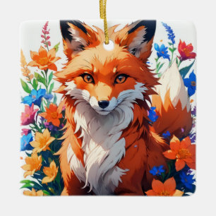Blume Fox Keramikornament