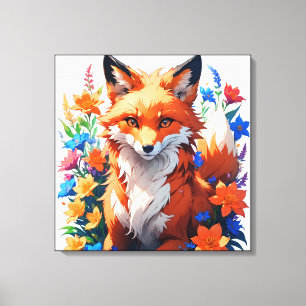 Blume Fox Leinwanddruck
