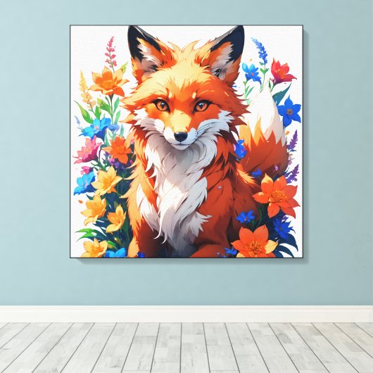 Blume Fox Leinwanddruck (Insitu (Holzboden))