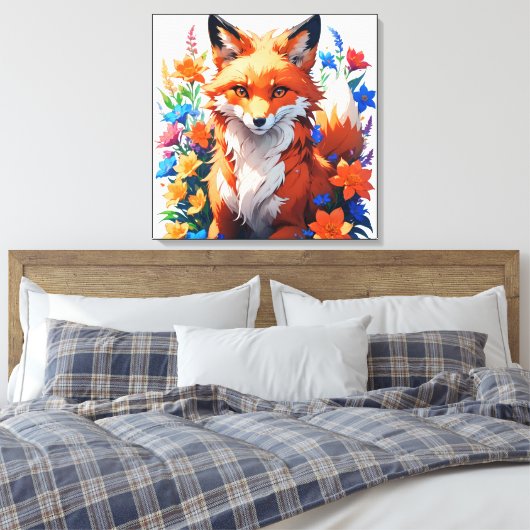 Blume Fox Leinwanddruck (Insitu (Schlafzimmer))