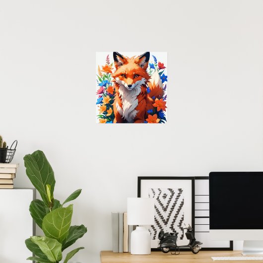 Blume Fox Poster (Heimbüro)