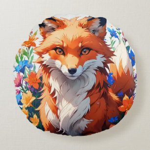 Blume Fox Rundes Kissen