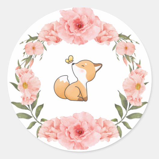 Blume Fox Sticker (Vorderseite)