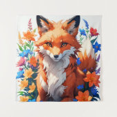 Blume Fox Wandteppich (Vorderseite)