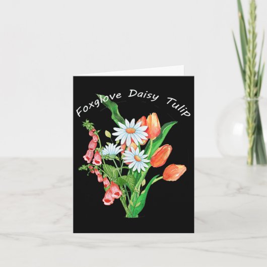 Blume Foxglove Daisy Tulip Subtle Flora Karte (Vorderseite)
