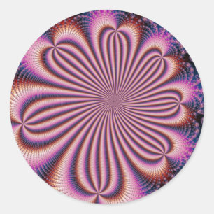 Blume - Fraktal-Aufkleber Runder Aufkleber