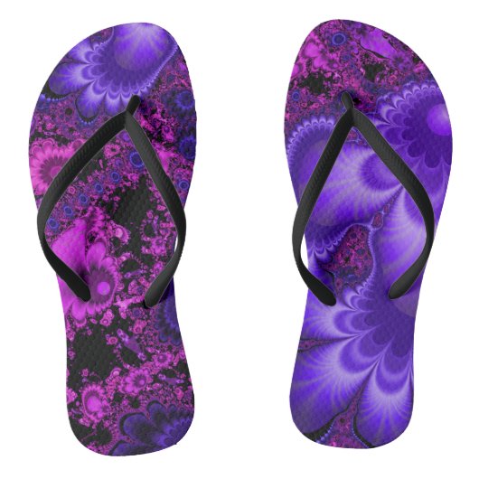 Blume Fraktal Flip Flops Badesandalen (Fußbett)