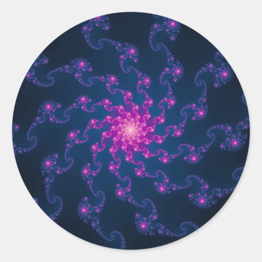 Blume Fraktal Kunst Runder Aufkleber (Vorderseite)