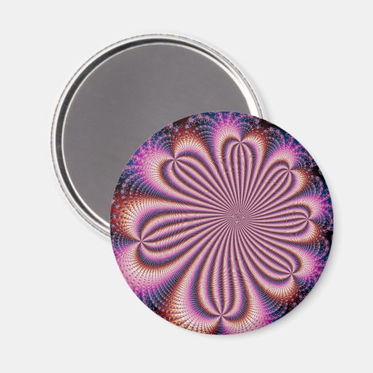 Blume - Fraktal Magnet (Vorderseite/Rückseite)