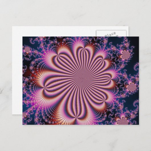 Blume - Fraktal Postkarte (Vorne/Hinten)