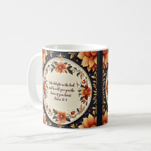 Blume Frame Anpassbare Verse Kaffeetasse (Vorderseite Links)