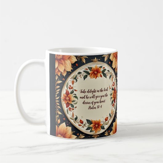 Blume Frame Anpassbare Verse Kaffeetasse (Links)