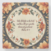 Blume Frame Anpassbare Verse Steinuntersetzer (Vorderseite)