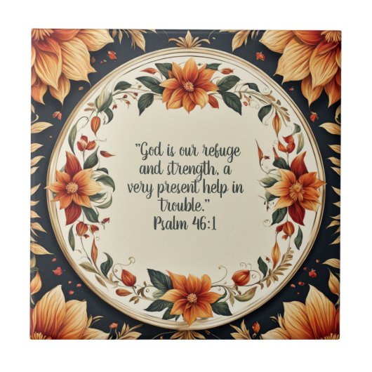 Blume Frame Bible Verse Fliese (Vorderseite)
