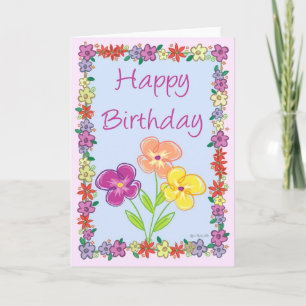 Blume Frame Geburtstagskarte Karte