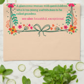 Blume Frame Glamma Oma Großmutter Definition Geschirrtuch (Gefaltet)