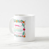 Blume Frame Glamma Oma Großmutter Definition Kaffeetasse (Vorderseite Links)