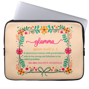 Blume Frame Glamma Oma Großmutter Definition Laptopschutzhülle