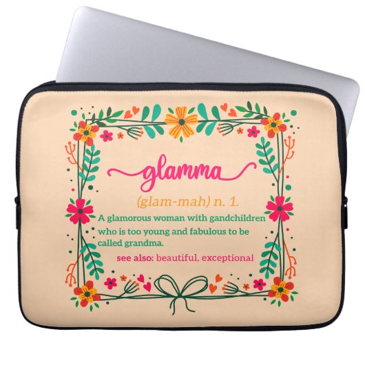 Blume Frame Glamma Oma Großmutter Definition Laptopschutzhülle (Vorderseite)
