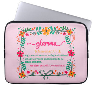 Blume Frame Glamma Oma Großmutter Definition Laptopschutzhülle