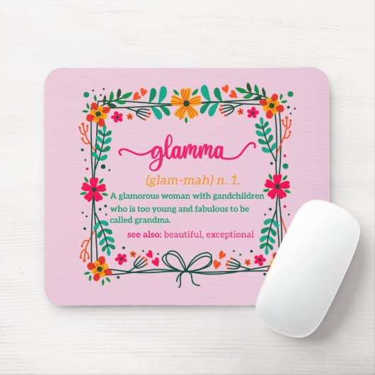 Blume Frame Glamma Oma Großmutter Definition Mousepad (Mit Mouse)