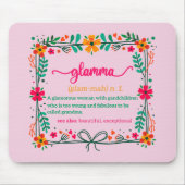 Blume Frame Glamma Oma Großmutter Definition Mousepad (Vorne)