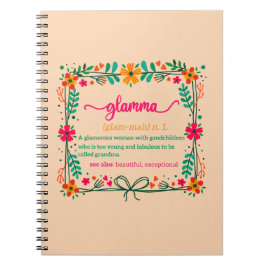 Blume Frame Glamma Oma Großmutter Definition Notizblock