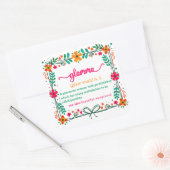 Blume Frame Glamma Oma Großmutter Definition Quadratischer Aufkleber (Umschlag)