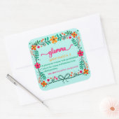 Blume Frame Glamma Oma Großmutter Definition Quadratischer Aufkleber (Umschlag)