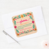 Blume Frame Glamma Oma Großmutter Definition Quadratischer Aufkleber (Umschlag)