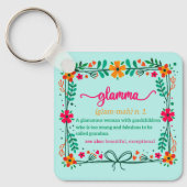 Blume Frame Glamma Oma Großmutter Definition Schlüsselanhänger (Vorderseite)
