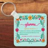 Blume Frame Glamma Oma Großmutter Definition Schlüsselanhänger (Vorderseite)