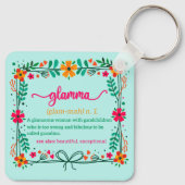 Blume Frame Glamma Oma Großmutter Definition Schlüsselanhänger (Rückseite)