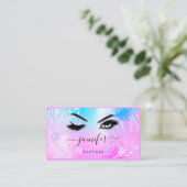 Blume Frame QR Code Benutzerdefiniertes Logo Lash  Visitenkarte (Stehend Vorderseite)