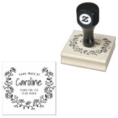 Blume-Frame-Skript handgefertigt Gummistempel (Stempel)
