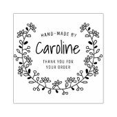 Blume-Frame-Skript handgefertigt Gummistempel (Prägung)