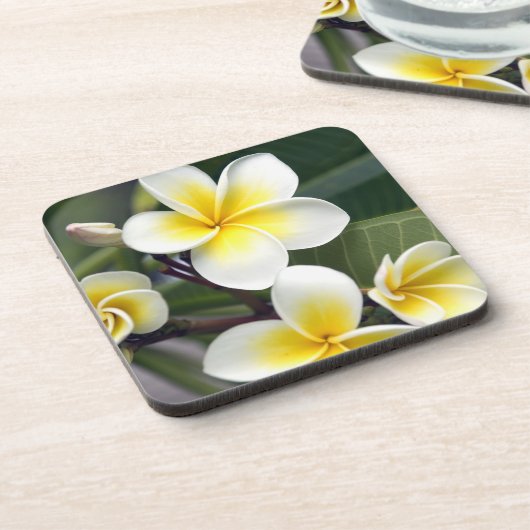 Blume Frangipani Untersetzer (Linke Seite)