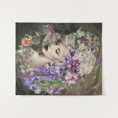 Blume Frau Wandteppich (Vorderseite (Horizontal))