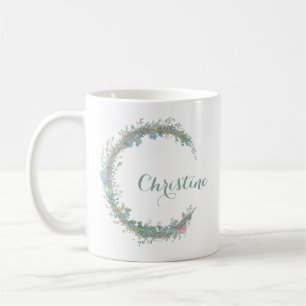Blume, Frauenname, Halbmond Kaffeetasse