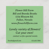 Blume Fresh Cut Bouquet Quadratische Visitenkarte (Rückseite)