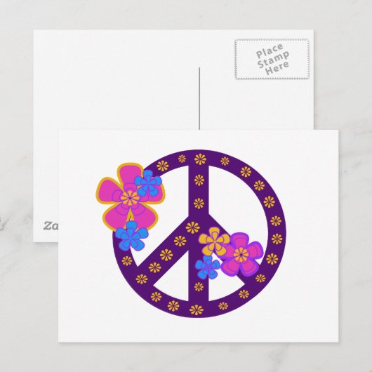 Blume Friedenssymbol Postkarte (Vorne/Hinten)