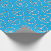 Blume Friedenszeichen auf Aqua Geschenkpapier (Ecke)