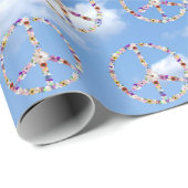 Blume - Friedenszeichen auf dem Luftraum Geschenkpapier (Rolleneckpunkt)