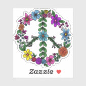 Blume Friedenszeichen Aufkleber (Blatt)