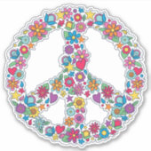 Blume Friedenszeichen Aufkleber (Vorderseite)